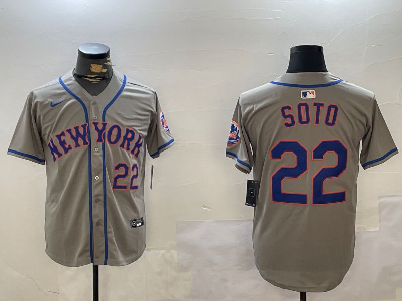 Men New York Mets #22 Soto Grey Game 2024 Nike MLB Jersey style 2->new york mets->MLB Jersey